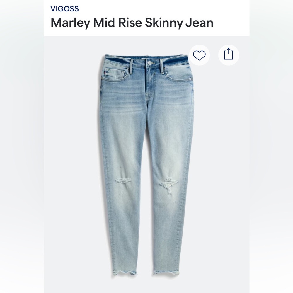 Vigoss Marley Mid-rise Light Blue Skinny Jeans